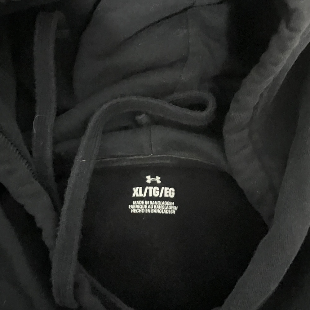 Under Armour Black Crewneck Hoodie with White Logo - Picture 2 of 2